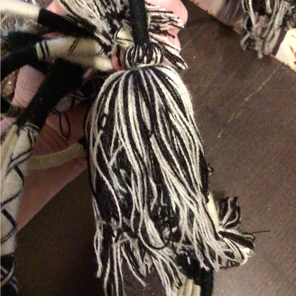 NEW! Free People Boho Black and White Beaded Rope BELT